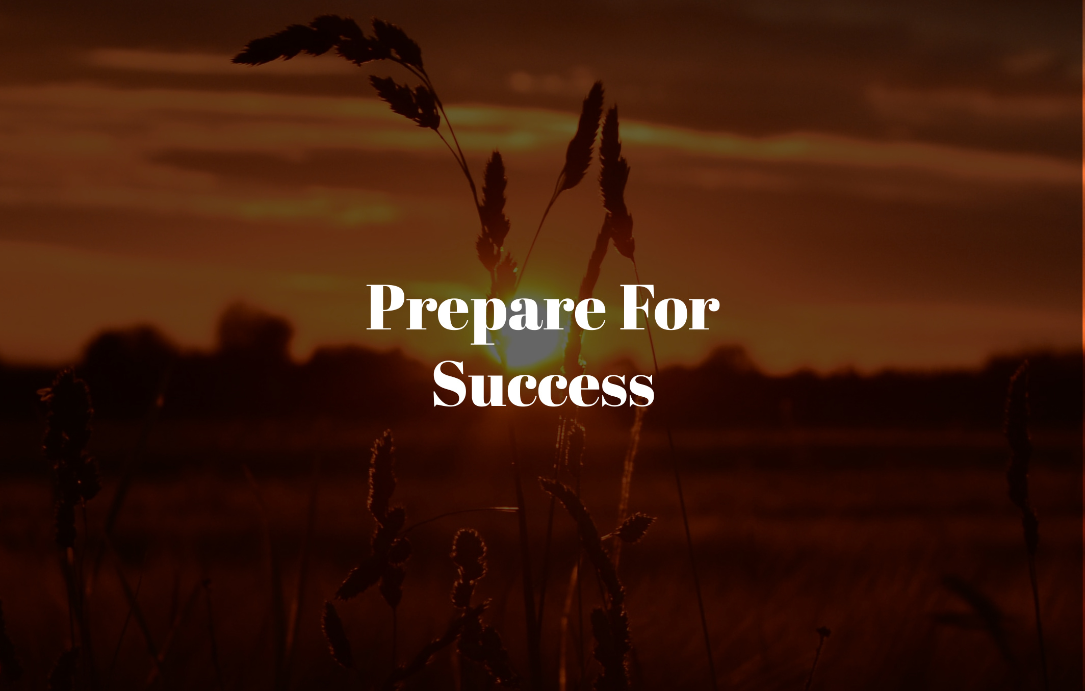 Prepare for success